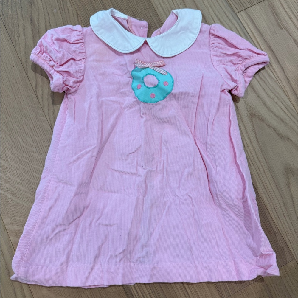 Funtasia Too- Pink Peter Pan Collar Baby/Toddler Dress with Wreath detail